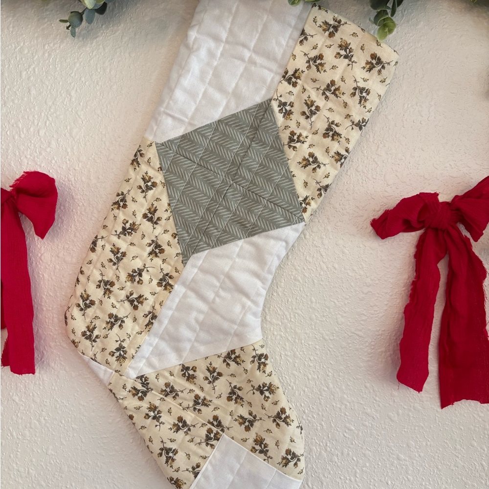 Handmade Patchwork Holiday Stocking - Picture 2 of 3